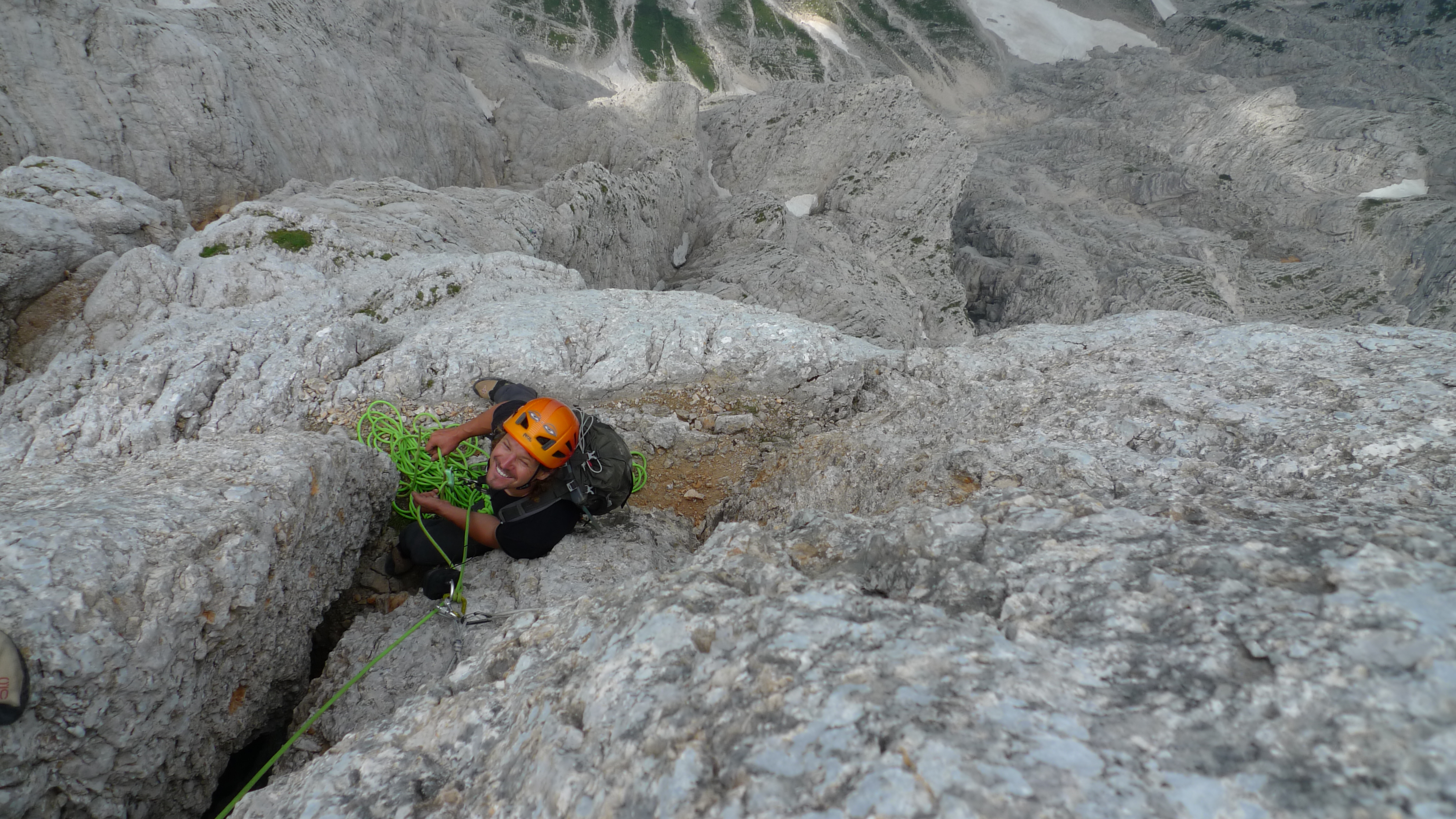 Čop pillar climbing NTriglav wall climbing julian alps